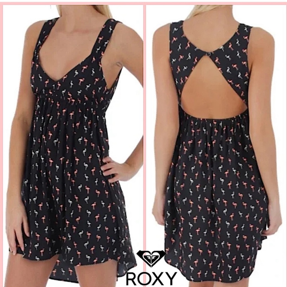 NWT- Roxy Flamingo Cutout Skater Dress-XL